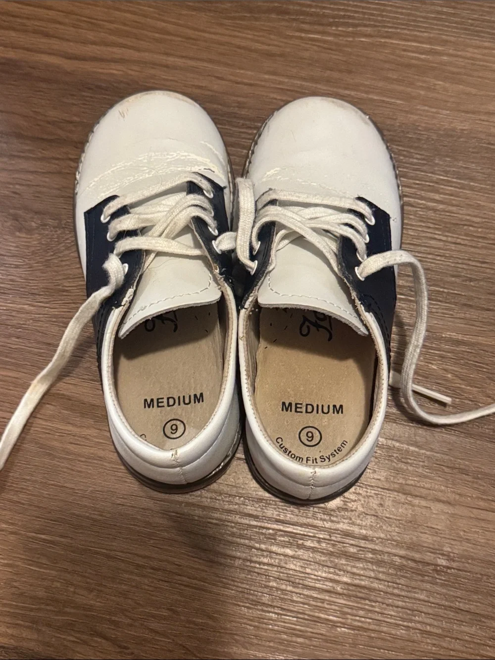 Navy and white Footmates